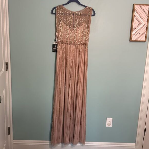 Adrianna Papell Beaded Mesh Blouson Gown NWT - Picture 7 of 11